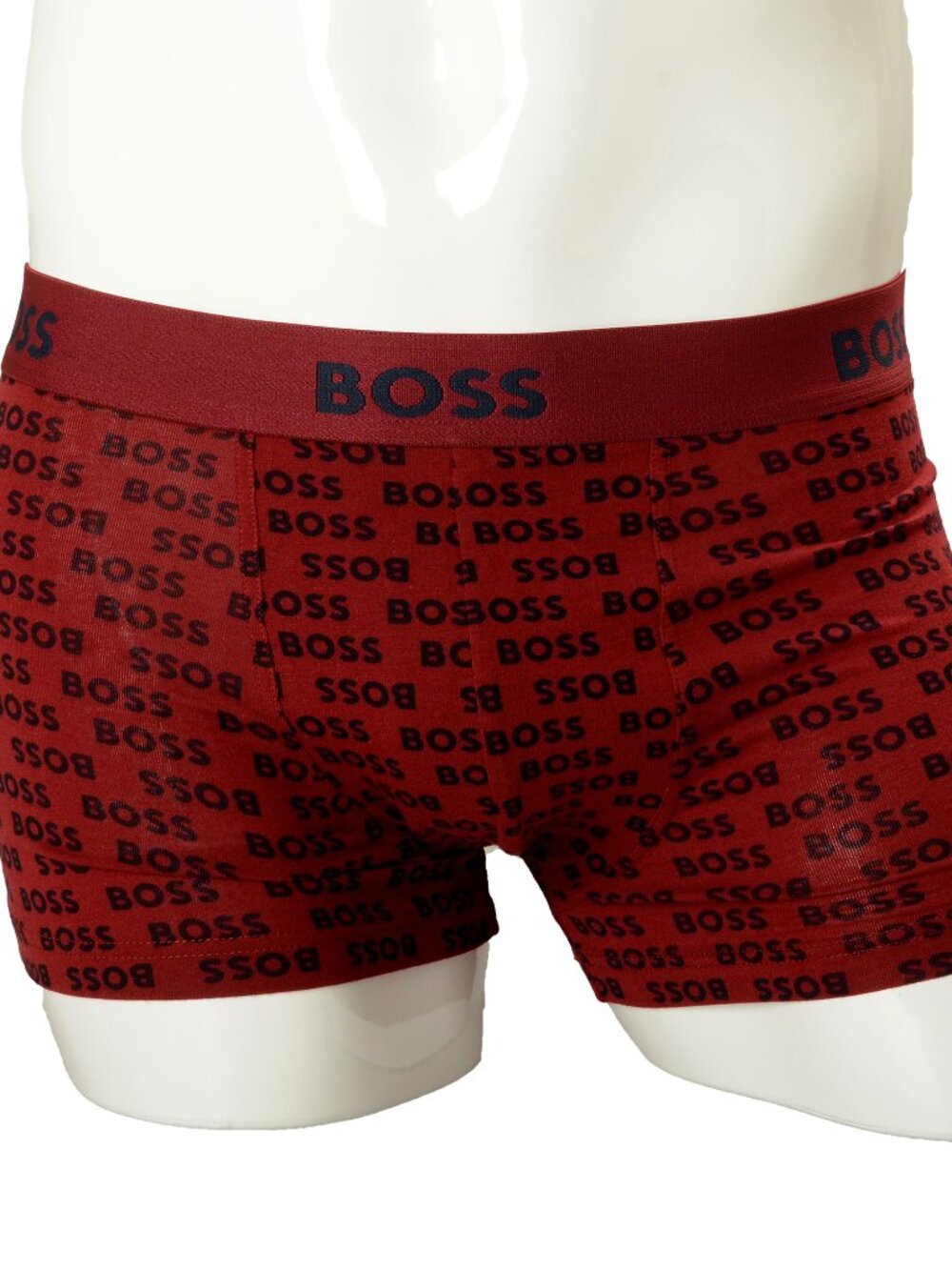 Hugo Boss Men's Logo Print Blue & Burgundy Trunk Underwear US S IT 48